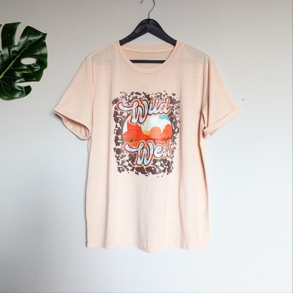 Western Wild West light yellow short sleeve desert tee size XL - Picture 2 of 7